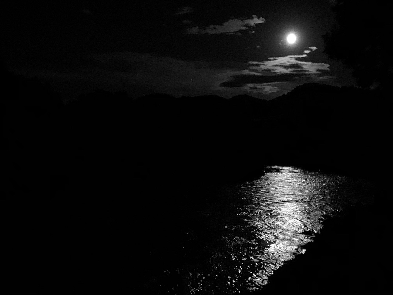 Four Seasons Moon over river